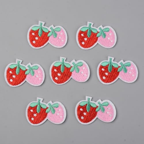 Gelirda 100 Stück Erdbeer-Aufnäher zum Aufbügeln, Obst, zum Aufnähen, Reparaturflicken für Kleidung, bestickte Applikation für Rucksack, Hut, T-Shirt, Kleid Gelirda 100 Stück Erdbeer-Aufnäher zum Aufbügeln, Obst, zum Aufnähen, Reparaturflicken für Kleidung, bestickte Applikation für Rucksack, Hut, T-Shirt, Kleid von Gelirda