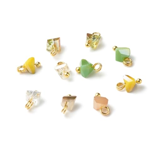 Gelirda 100 Stück Glas-Dreieck-Charms, Kristall, geometrische Anhänger für Schmuckherstellung, Armband, Halskette, Basteln Gelirda 100 Stück Glas-Dreieck-Charms, Kristall, geometrische Anhänger für Schmuckherstellung, Armband, Halskette, Basteln von Gelirda