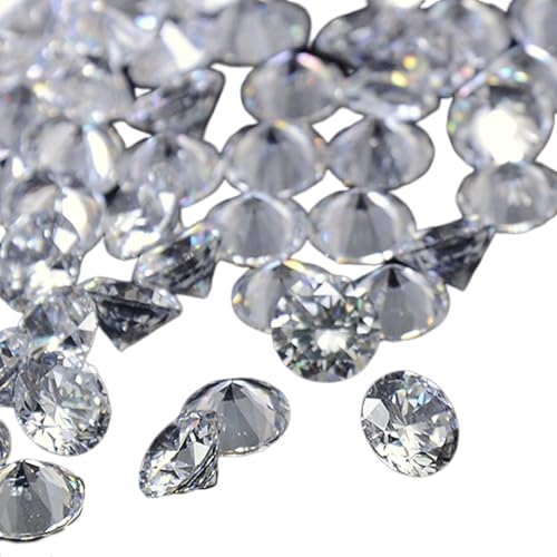 Gelirda 1000 Stück 2,5 mm transparente Cabochons mit flacher Rückseite und spitzem Kegel, Kristall, Zirkonia, facettierte Cabochons für Schmuckherstellung, Verzierung von Gelirda