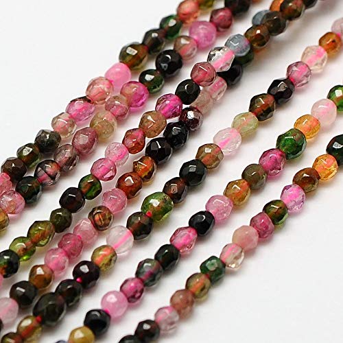 Gelirda 130 Stück zufällige natürliche Edelsteine, lose Perlen, Kristall, rund, facettiert, Abstandshalter, Perlen für Schmuck, Halsketten, Armbänder, Basteln von Gelirda