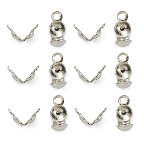 Gelirda 200 Stück Edelstahl-Endkappen für Schmuckherstellung, 6 x 3 mm, Metallknotenabdeckungen Gelirda 200 Stück Edelstahl-Endkappen für Schmuckherstellung, 6 x 3 mm, Metallknotenabdeckungen von Gelirda