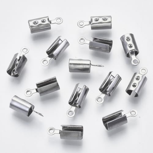 Gelirda 200 Stück Edelstahl-Säulenkordel Enden Quetschschnurverschlüsse Schmuckverbinder für DIY Schmuck Halskette Armband Herstellung Gelirda 200 Stück Edelstahl-Säulenkordel Enden Quetschschnurverschlüsse Schmuckverbinder für DIY Schmuck Halskette Armband Herstellung von Gelirda