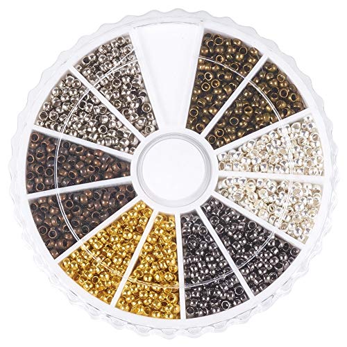 Gelirda 3000 Stück gemischte Farben Metall Quetschenden Perlen 2 mm Messing Rondelle Spacer Perlen für Schmuckherstellung Armband Halskette DIY Handwerk Gelirda 3000 Stück gemischte Farben Metall Quetschenden Perlen 2 mm Messing Rondelle Spacer Perlen für Schmuckherstellung Armband Halskette DIY Handwerk von Gelirda