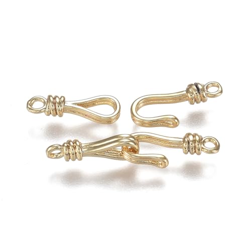 Gelirda 5 Set Messing Haken und Ösen Verschlüsse Golden S Haken Schmuck Verbinder Verschlüsse für DIY Schmuck Halskette Armband Herstellung Handwerk von Gelirda