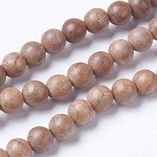 Gelirda 5 Stränge Naturholz Rosenkranz Perlen Stränge Runde Holzperlenketten für DIY Schmuck Halskette Armband Herstellung von Gelirda