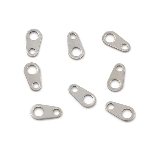 Gelirda 500 Stück ovale Kettenlaschen aus Edelstahl, Endkettenverlängerung, Anhänger für Schmuckherstellung, Armbänder, Halsketten Gelirda 500 Stück ovale Kettenlaschen aus Edelstahl, Endkettenverlängerung, Anhänger für Schmuckherstellung, Armbänder, Halsketten von Gelirda