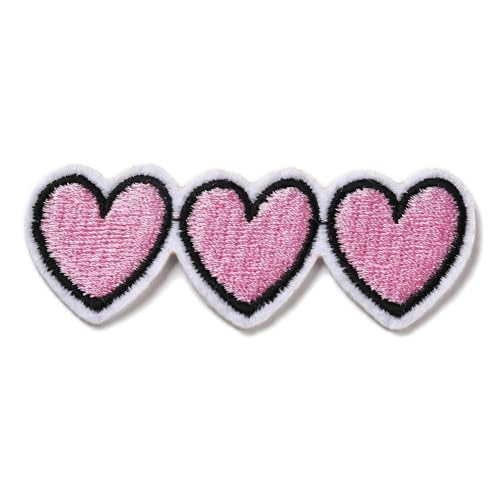 Gelirda Aufnäher zum Aufbügeln mit 3 Herzen, rosa Herz, zum Aufnähen, Reparaturflicken für Kleidung, bestickte Applikationen zum Nähen von Rucksack, Kleid, 100 Stück Gelirda Aufnäher zum Aufbügeln mit 3 Herzen, rosa Herz, zum Aufnähen, Reparaturflicken für Kleidung, bestickte Applikationen zum Nähen von Rucksack, Kleid, 100 Stück von Gelirda