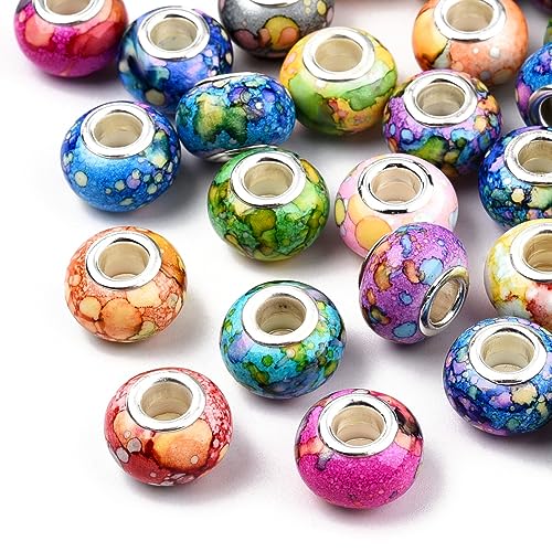 Gelirda Europäische Rondelle-Perlen aus Kunstharz, zweifarbig, großes Loch, Abstandshalter für DIY-Schmuck, Armbänder, Halsketten, Ohrringe, 100 Stück Gelirda Europäische Rondelle-Perlen aus Kunstharz, zweifarbig, großes Loch, Abstandshalter für DIY-Schmuck, Armbänder, Halsketten, Ohrringe, 100 Stück von Gelirda