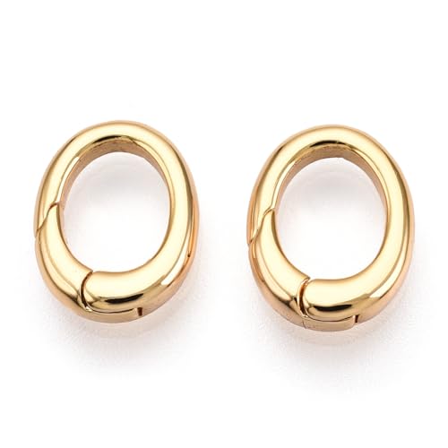 Gelirda Federtorringe aus Messing, goldfarben, oval, für Taschen, Geldbörsen, Schlüsselanhänger, Schmuckherstellung, 10 Stück Gelirda Federtorringe aus Messing, goldfarben, oval, für Taschen, Geldbörsen, Schlüsselanhänger, Schmuckherstellung, 10 Stück von Gelirda