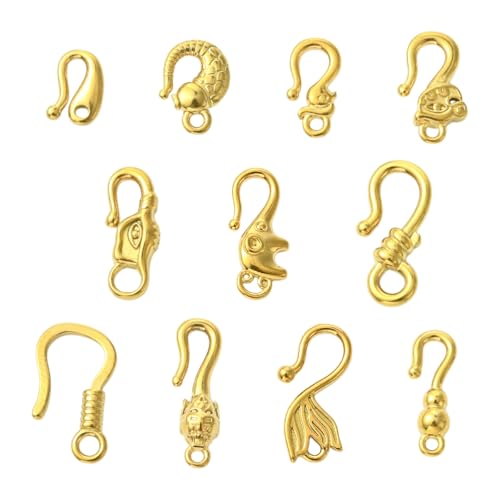 Gelirda Knebelverschlüsse aus Edelstahl für Schmuckherstellung, Armband, Halskette, verschiedene Stile, 11 Stück Gelirda Knebelverschlüsse aus Edelstahl für Schmuckherstellung, Armband, Halskette, verschiedene Stile, 11 Stück von Gelirda