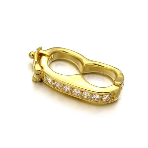 Gelirda Twister-Verschlüsse aus Messing, mit Zirkonia, goldfarben, für Schmuck, Armband, Halskette, 10 Stück von Gelirda