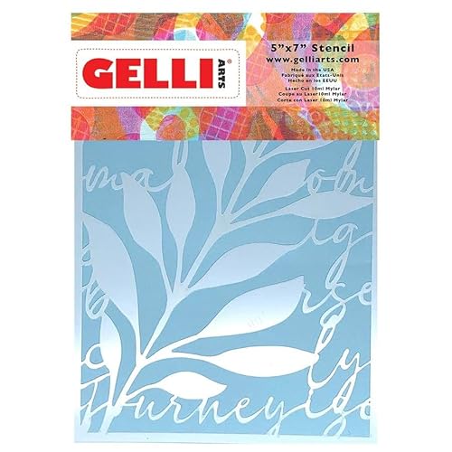 Gelli Arts Leaves & Script Stencil 12,7x17,8cm von Gelli Arts