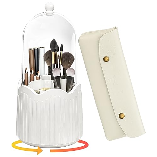 GeluEla Make Up Organizer, 360° Drehbarer, Make-up-Pinselhalter, 7 Fächern, Make Up Kosmetik Organizer mit Deckel, Staubdicht, Rotierender Pinselhalter für Schminktisch Schreibtisch Badezimmer GeluEla Make Up Organizer, 360° Drehbarer, Make-up-Pinselhalter, 7 Fächern, Make Up Kosmetik Organizer mit Deckel, Staubdicht, Rotierender Pinselhalter für Schminktisch Schreibtisch Badezimmer von GeluEla