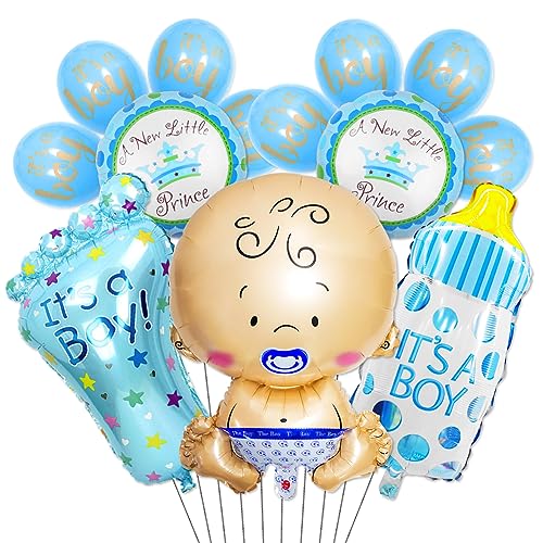 Babyparty Deko Junge,15 Stück Baby Shower Luftballons Blau,Its a Boy Helium Balloon Latex Ballon Folienballon Für Gender Reveal Geburtstags Welcome Baby Boy Geschlechtsverkündung Baby Shower Party von Geluode