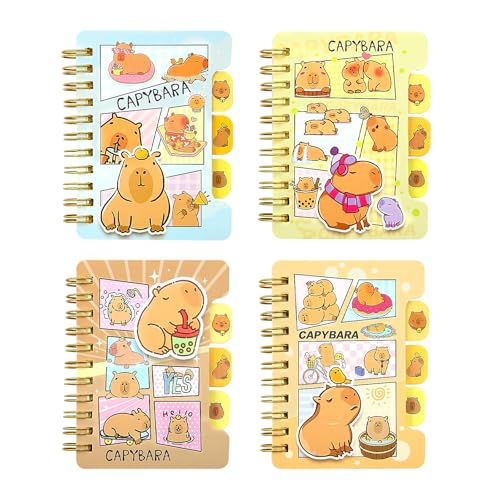 Geluode Capybara Mini-Spiralnotizbücher, 8,5 x 11 cm, niedlich, wasserdicht, Taschennotizblöcke, Tagebuch, Notizblöcke für Geburtstag, Party, Geschenke, Strumpffüller, Schule, Kinder, Studenten von Geluode