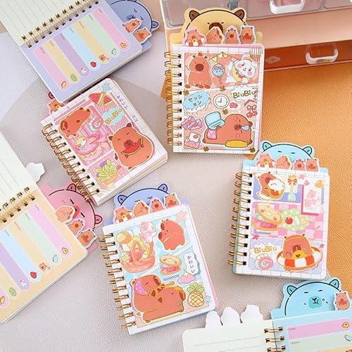 Geluode Capybara Mini-Spiralnotizbücher, A7, 8,1 x 10,4 cm, niedlich, glitzernd, Notizblöcke für Geburtstagsgeschenke, Strumpffüller, Schule, Kinder, Studenten, Belohnungen, 4 Packungen Geluode Capybara Mini-Spiralnotizbücher, A7, 8,1 x 10,4 cm, niedlich, glitzernd, Notizblöcke für Geburtstagsgeschenke, Strumpffüller, Schule, Kinder, Studenten, Belohnungen, 4 Packungen von Geluode