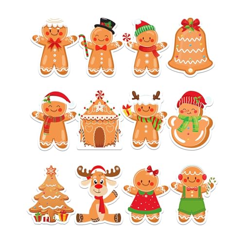 Lebkuchenmann-Haftnotizen für Weihnachten, 240 Blatt, 12 lustige Designs, Neuheit Notizblöcke für Urlaubsplanung, Büro, Schule, Weihnachtsgeschenke und Partygeschenke von Geluode