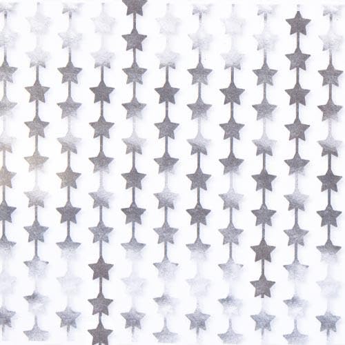 Fransenvorhang, Silberfolie, Sterne, 100 x 190 cm von Gem Imports