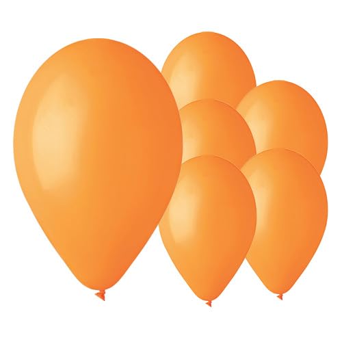 Biobasierte Luftballons aus Naturkautschuk, Latex, 33 cm, Orange, 50 Stück von Gemar