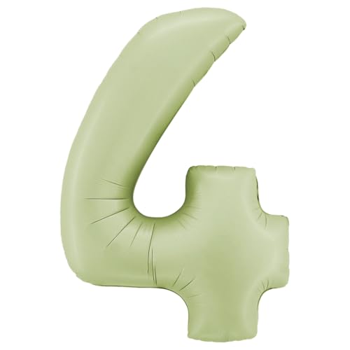 Riesiger Heliumballon aus Satin, Olivgrün, Zahl 4, 102 cm Riesiger Heliumballon aus Satin, Olivgrün, Zahl 4, 102 cm von Gemar