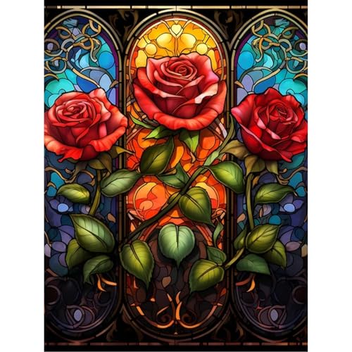 Gemartmall Diamond Painting Erwachsene-Diy Set Erwachsene Diamond Painting Rosen als Geschenk Oder als Wanddekoration Zu Hause Verwendet Werden (30x 30 cm). von Gemartmall