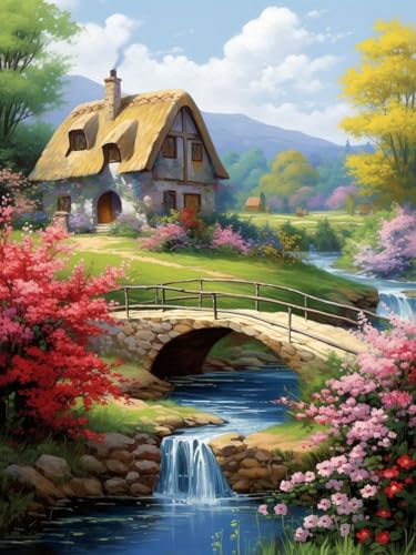 Malen Nach Zahlen Erwachsene - Landschaft Acrylfarbe Ölgemälde als Geschenk für Home Wand Décor (30 x 40 cm) von Gemartmall