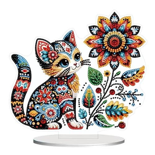 Gemdoit Diamond Painting Tischdeko Beidseitig Bedruckt Diamond-Painting Tiere Katzen mit Rahmen Diamant Painting Bilder Katze Erwachsene Kinder Gemdoit Diamond Painting Tischdeko Beidseitig Bedruckt Diamond-Painting Tiere Katzen mit Rahmen Diamant Painting Bilder Katze Erwachsene Kinder von Gemdoit