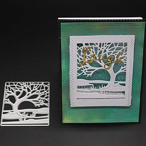 Gemini_mall Stanzformen Baum Hintergrund DIY Scrapbooking Karten Prägung Craft Vorlage Basteln Geschenk Dekoration Silber von Gemini_malll