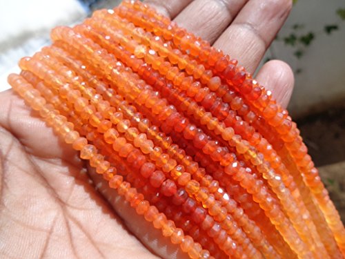 4 mm Facettiert AAA Natur Karneol Shaded Rondelle Perlen Strand, 33 cm lang Strand 4 mm Facettiert AAA Natur Karneol Shaded Rondelle Perlen Strand, 33 cm lang Strand von GemsBazar