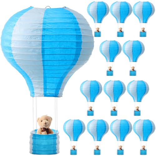 Gemscream 12 Sets Babyparty-Deko, Bär, Heißluftballon, Tischdekoration, DIY, Heißluftballon, Papierlaterne mit braunen Mini-Bären für Hochzeit, Geburtstag, Geschlechtsoffenbarung, Party Gemscream 12 Sets Babyparty-Deko, Bär, Heißluftballon, Tischdekoration, DIY, Heißluftballon, Papierlaterne mit braunen Mini-Bären für Hochzeit, Geburtstag, Geschlechtsoffenbarung, Party von Gemscream