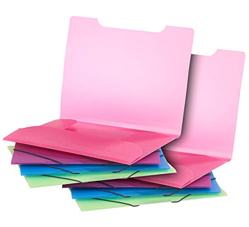General Office Dokumentenmappe: 8er-Set Eckspanner-Einschlagmappen mit Gummizug, Kunststoff, 4 Farben (Aktenmappe, Eckspannmappe, Rechnung) von General Office