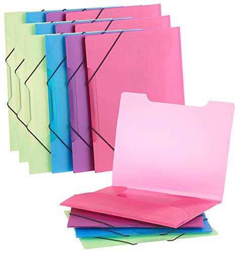 General Office Kunststoff-Mappe: 16er-Set Eckspanner-Einschlagmappen mit Gummizug, Kunststoff, 4 Farben (Ordnungsmappen, Spannmappen, Schreibtisch) von General Office