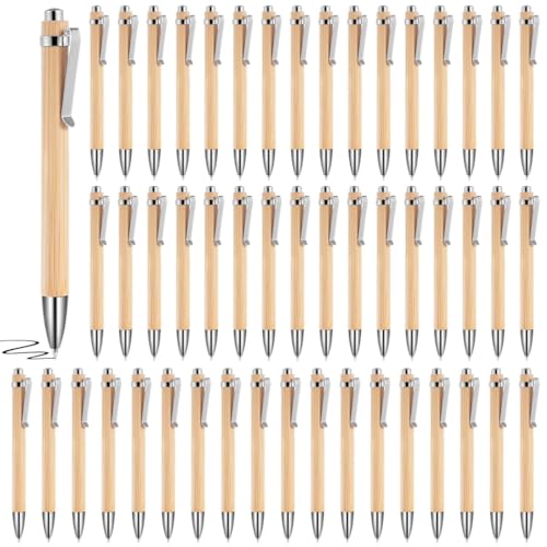0,5 mm feine Spitze Stifte mit Clip, glattes Schreiben Stifte für Pocket Notebook Büro Schule, 50 Stück Bambusstifte Bulk, einziehbare Kugelschreiber, schwarze Tinte 0,5 mm feine Spitze Stifte mit Clip, glattes Schreiben Stifte für Pocket Notebook Büro Schule, 50 Stück Bambusstifte Bulk, einziehbare Kugelschreiber, schwarze Tinte von Generic