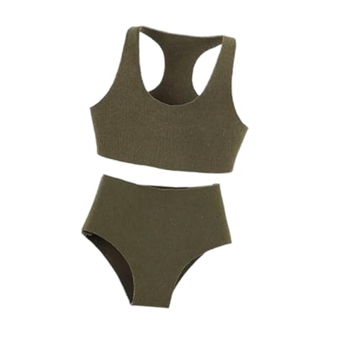 1/12 Maßstab Sport Tank Top Shorts Set Miniatur Puppenkleidung Mini Kleidung für 6'' weibliche Puppen Figur, GrÜn von Generic