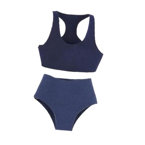 1/12 Maßstab Sport Tank Top Shorts Set Miniatur Puppenkleidung Mini Kleidung für 6'' weibliche Puppen Figur, Marine von Generic