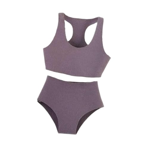 1/12 Maßstab Sport Tank Top Shorts Set Miniatur Puppenkleidung Mini Kleidung für 6'' weibliche Puppen Figur, Rosa Lila von Generic