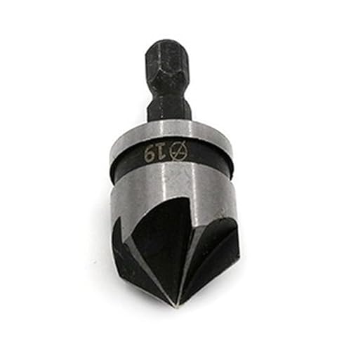 1/2/3 STÜCKE 82-Grad-Fasenbohrer-Set 12/16/19 mm 5-Flöten-Holzbearbeitungsbohrer-Fräser-Senkbohrer-Set Holzfasenbohrer (Farbe: 12 mm) von Generic