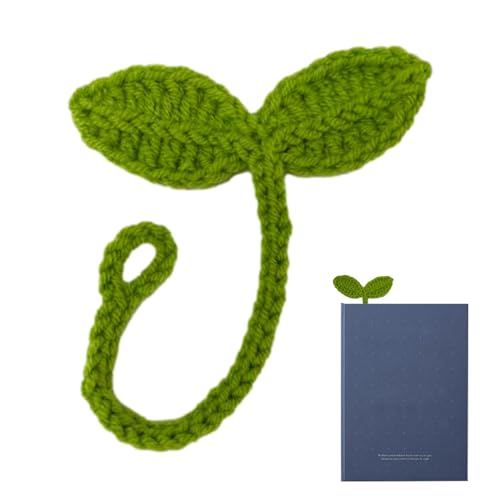 1/3 Stück Handmade Gestrickt Crochet Leaf Sprout - Multifunktionales Häkelzubehör Mit Diy Handwerk Baumwollgarn | Ideales Eck Lesezeichen Für Bücherwürmer, Einzigartiges Kopfhörer Zubehör von Generic