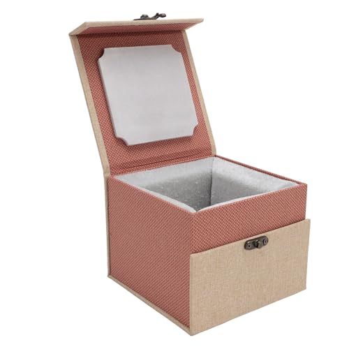 1/4 Kugelgelenkpuppenkopfbehälter Vintage-Schutzlager, Elegante Schloss für Puppenkopf, 18-19,5 cm Kopfumfang, Baumwolle und Leinen (Beige) von Generic