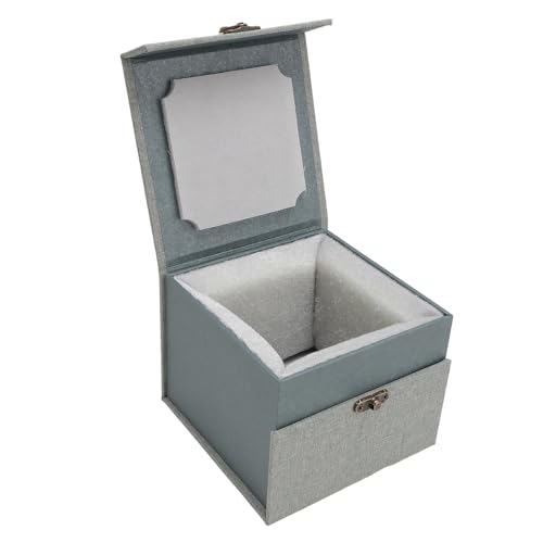 1/4 Kugelgelenkpuppenkopfbehälter Vintage-Schutzlager, Elegante Schloss für Puppenkopf, 18-19,5 cm Kopfumfang, Baumwolle und Leinen (Grau Grün) von Generic