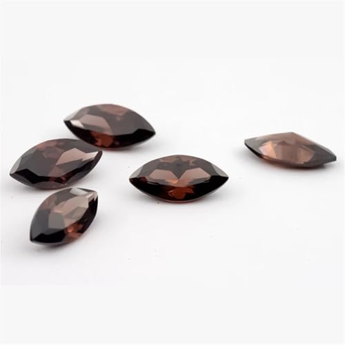 1,5 x 3 - 10 x 20 mm, 5 A, Marquiseschliff, loser Zirkonia, synthetische Edelsteine für Schmuckherstellung, Kaffeefarben, 7 x 14 mm, 50 Stück von Generic