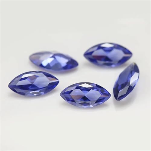 1,5 x 3 - 10 x 20 mm, 5 A, Marquisestein, lose Zirkonia, synthetische Edelsteine für Schmuckherstellung, Tansanit-Farbe, 8 x 16 mm, 25 Stück von Generic