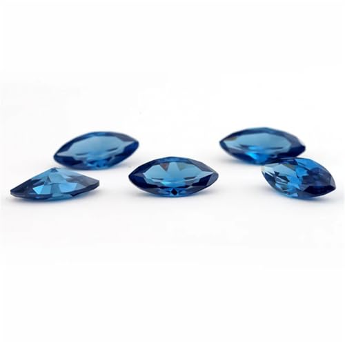 1,5 x 3 - 10 x 20 mm, 5 A, Marquisestein, loser Zirkonia, synthetische Edelsteine für Schmuckherstellung, Blau, 7 x 14 mm, 50 Stück von Generic