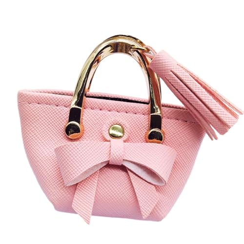 1/6 Mini Handtasche Miniatur Tragetasche Puppenhaus Dekoration Zubehör Puppenkleid Pu für 12 Zoll Puppen BJD Kleidung, Rosa von Generic