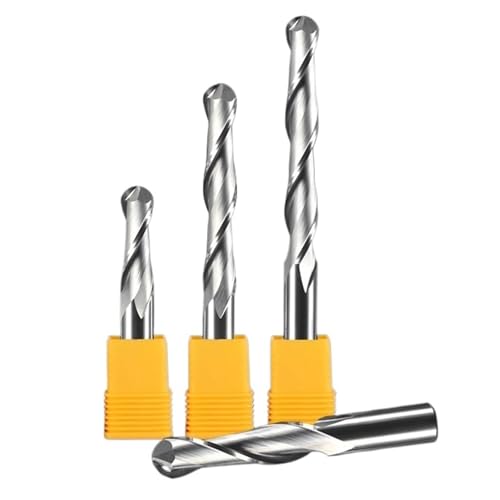 1/8-Zoll-Schaft, 1–3,175 mm, Kugelkopffräser, Spiralfräser, 2 Nuten, Hartmetall-Schaftfräser for Gravieren, 4er-Pack(3.175 * 1.5 * 4) von Generic