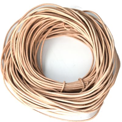 1,8 mm runde, naturbelassene Lederschnur – 50 Meter Strang (50 Yards) von Generic