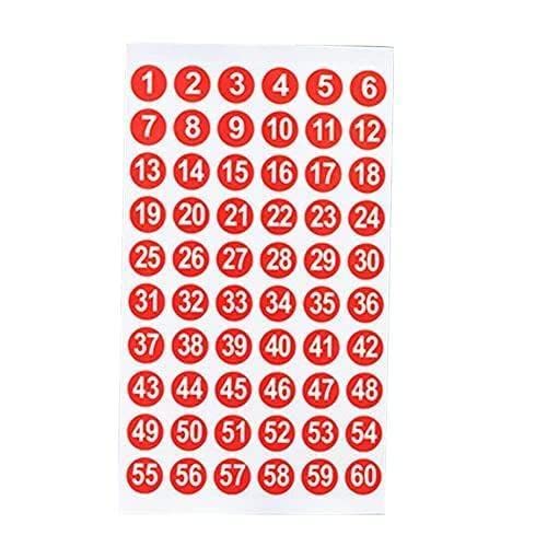 1-300 Aufkleber Runde Nummer Rot Digital Sticker Label Nagellack Wasserdicht Selbstklebender Multifunktions Aufkleber Aufkleber Cup Bar von Generic