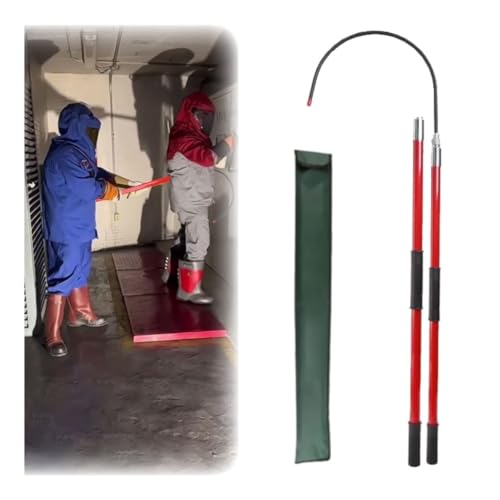 1–4er-Pack roter, isolierter Hochspannungs-Rettungshaken aus Epoxidharz, Teleskopstange/-stab, tragbarer Hotstick-Rettungshaken gegen Stromschlag(1Pack,2.0m/6.6ft) von Generic