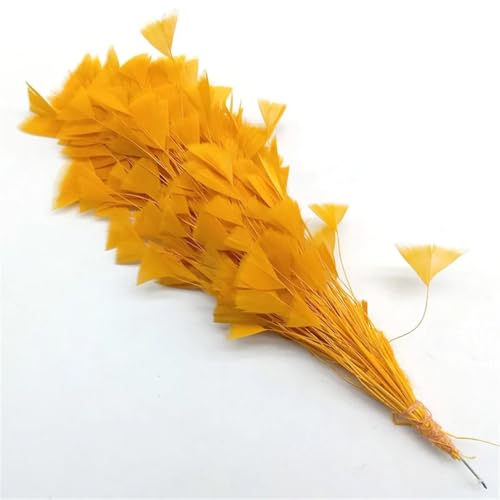 1 Blumenstrauß Feder Blume DIY Home Party Kopfschmuck Dekoration Hochzeit Federn zum Basteln 25-30 cm Gold Gelb Federn L von Generic