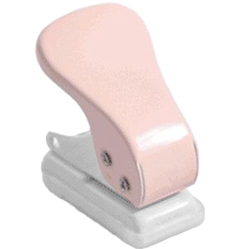 1-Loch-Stanzer - tragbares Futter | Papierpointer aus leichtem Metall für Bastel-Etiketten, Bekleidungskarten, Scrapbooking und Schulbedarf weiß, lila, rosa 1. von Generic